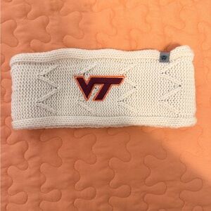 White Knit Headband with VT Logo